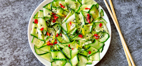 Marinated Lebanese Cucumbers with a Zesty Twist