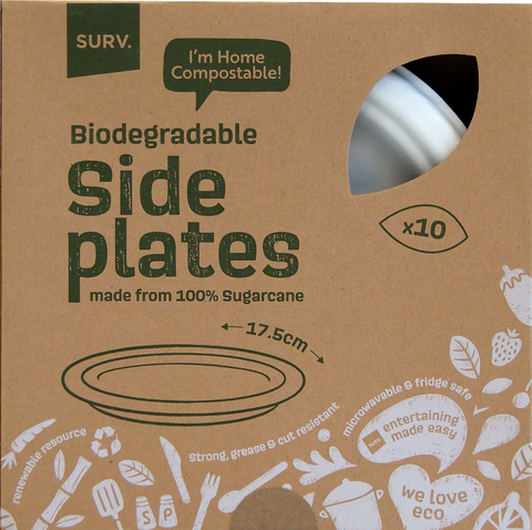X Surv Bio Side PlatesSugarcane 17.5cm 10pk