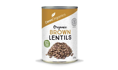 Ceres Organics Canned Lentils Brown 400g