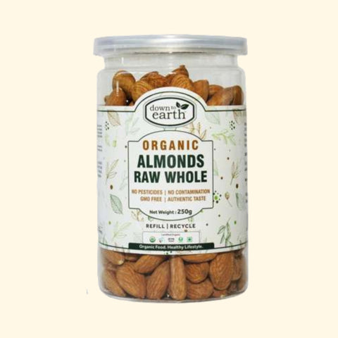 Down To Earth Org Almond Raw Whole 250G