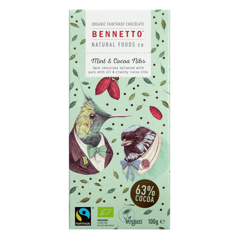Bennetto Organic Chocolate Mint Cacao 100g