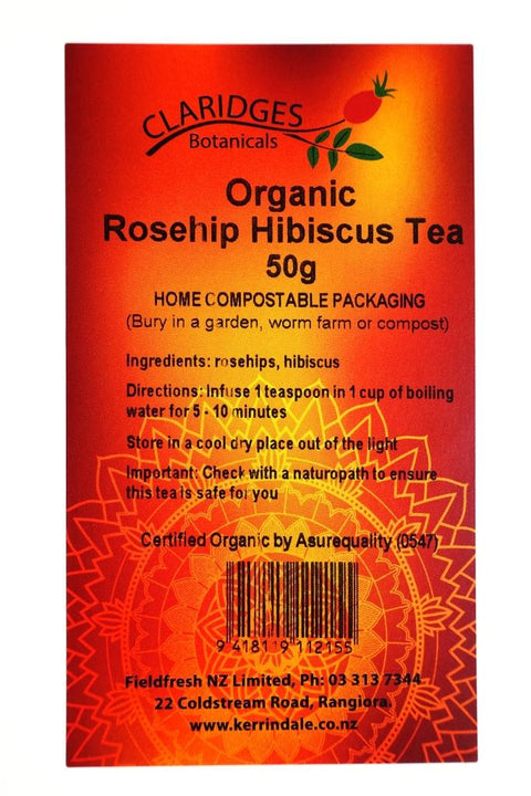 Claridges Org Rosehip Hibisc Tea 50g