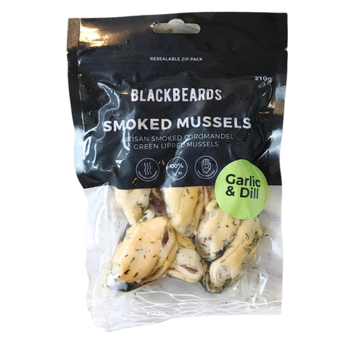 Blackbeard's Smoked Mussels Garlic & Dill 210g