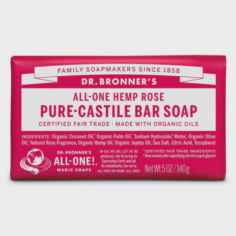 Dr Bronner's Rose Soap Bar 140G