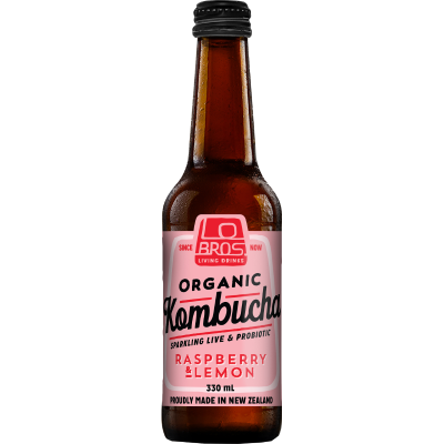 Los Bros Organic Kombucha Raspberry Lemon 330ml