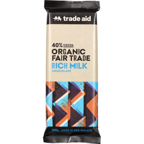 Trade Aid Organic 40% Chocolate Rich Milk 100g