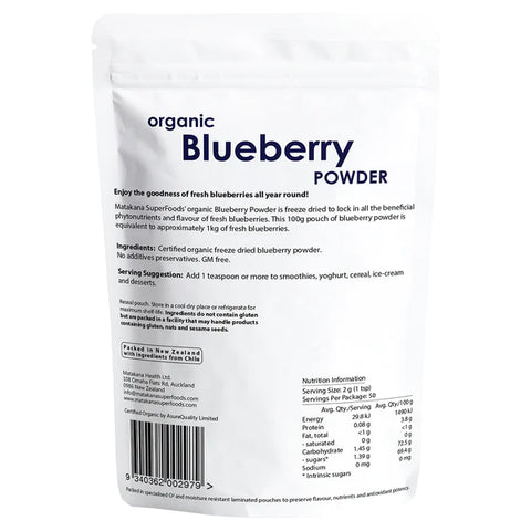 X Matakana Superfoods Freeze Blueberry Pwd 100G