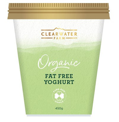 Clearwater Organic Fat Free Yoghurt 450g