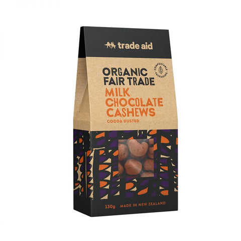 Trade Aid Organic Milk Chocolate Cashews 130g