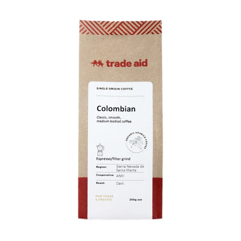 Trade Aid Organic Colombian Espresso Grind 200g