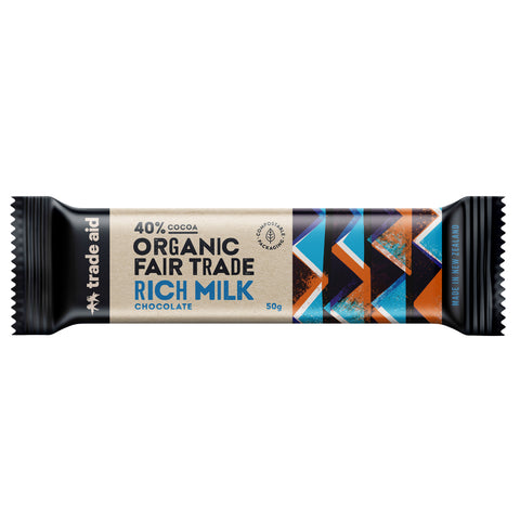 Trade Aid Organic 40% Chocolate Rich Milk 50g