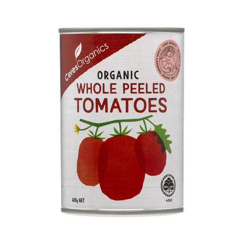 Ceres Organics Whole Peel Tomatoes 400G