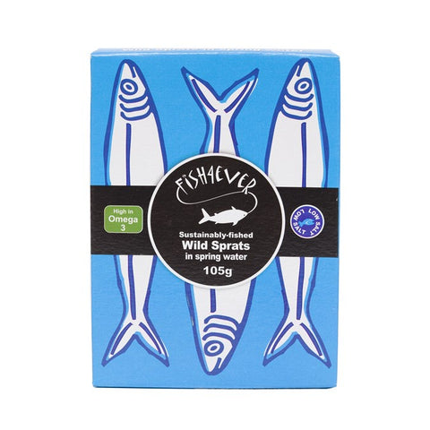 Wild Spratts In Water Sustainably Fished 125g