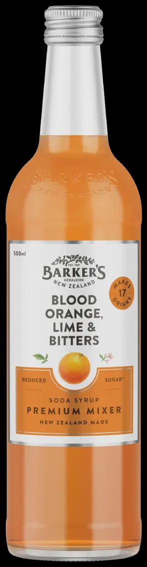 Barker's Blood Orange Lime Bitters Soda Syrup 500ml