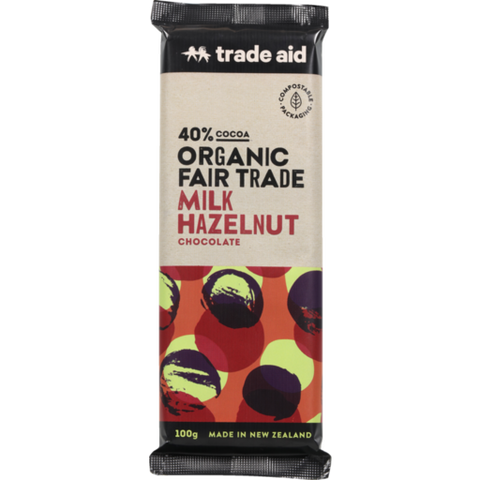 Trade Aid Organic 40% Chocolate Milk Hazelnut 100g