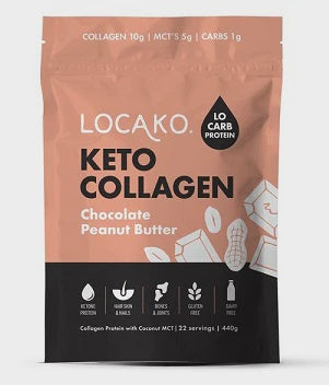 X Locako Keto Collagen Choc Peanut Butter 440g